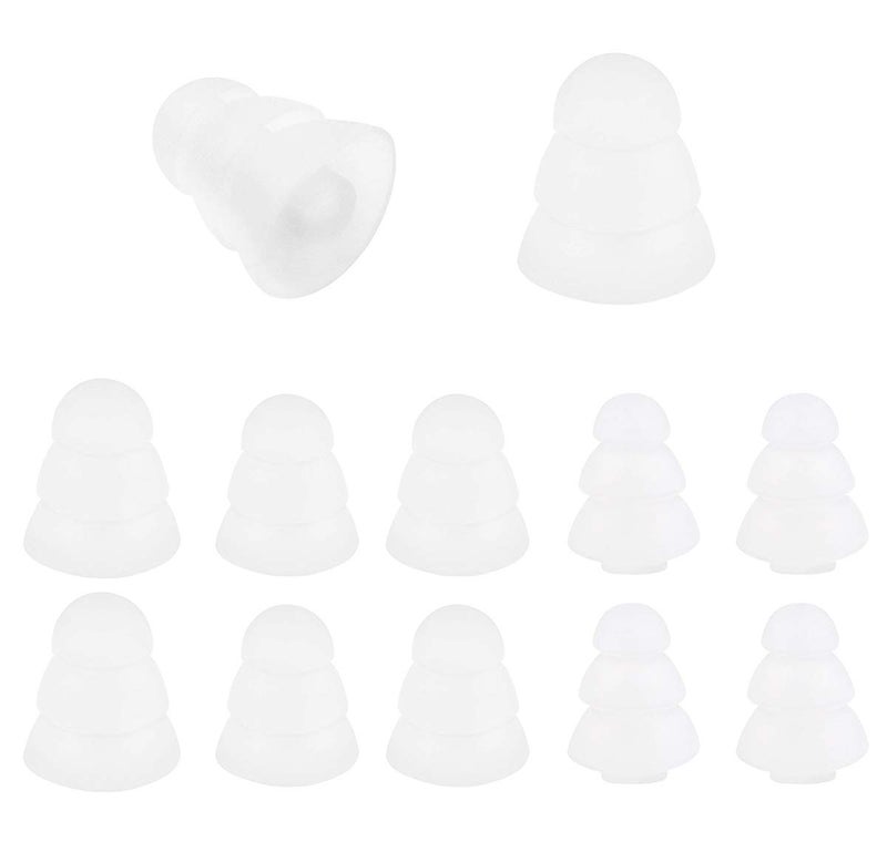 ALXCD Triple Flange Ear Tips, 6 Pairs S/M/L Sizes Triple Three Flange Noise Isolate Silicone Replacementl Cushion Earbuds Tips with 4mm Connector Hole, Fit for Most in Ear Earbuds, S/M/L White - Image 1
